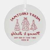 Personalized Whimsical Baby Announcement Ornament Aus Glas (Rückseite)