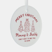 Personalized Whimsical Baby Announcement Ornament Aus Glas (Vorderseite Rechts)