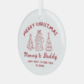 Personalized Whimsical Baby Announcement Ornament Aus Glas (Vorderseite links)
