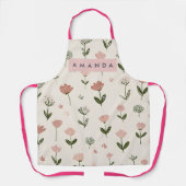 Personalized Whimsical Blush Garden Style Schürze (Vorderseite)