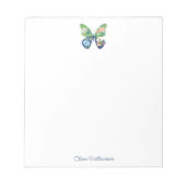 Personalized Whimsical Butterfly Floral Writing Notizblock (Vorderseite)