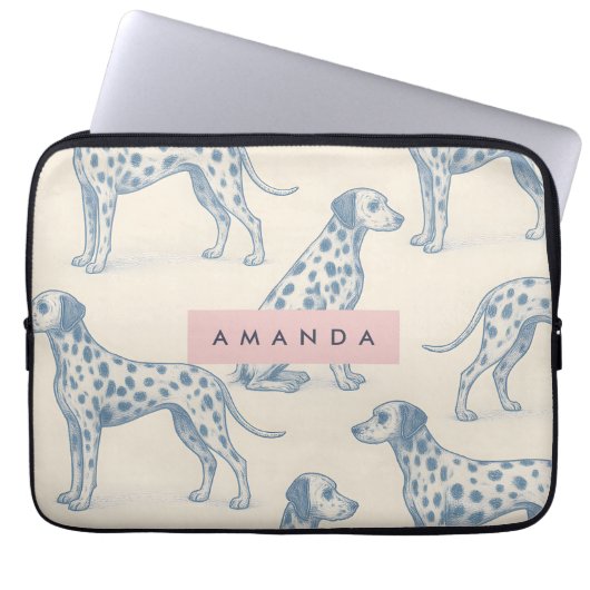 Personalized Whimsical Charming Dalmatian Pattern Laptopschutzhülle (Vorderseite)