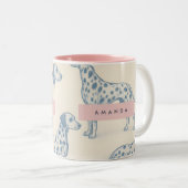 Personalized Whimsical Charming Dalmatian Pattern Zweifarbige Tasse (VorderseiteRechts)
