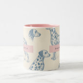 Personalized Whimsical Charming Dalmatian Pattern Zweifarbige Tasse (Mittel)