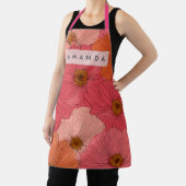 Personalized Whimsical Coral and Peach Flowers Schürze (InSitu)