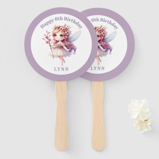 Personalized Whimsical Floral Fairy Fächer (Vorne und Hinten)
