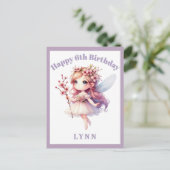 Personalized Whimsical Floral Fairy Feiertagspostkarte (Stehend Vorderseite)