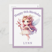 Personalized Whimsical Floral Fairy Feiertagspostkarte (Vorne/Hinten)