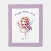 Personalized Whimsical Floral Fairy Fleecedecke (Vorderseite)