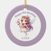 Personalized Whimsical Floral Fairy Keramik Ornament (Vorne)