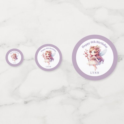 Personalized Whimsical Floral Fairy Konfetti (Vorderseiten)