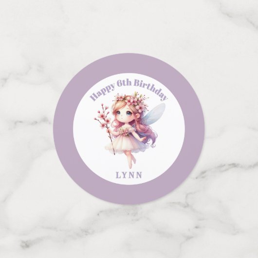 Personalized Whimsical Floral Fairy Konfetti (Klein Vorderseite)