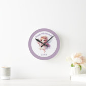 Personalized Whimsical Floral Fairy Runde Wanduhr (Zuhause)