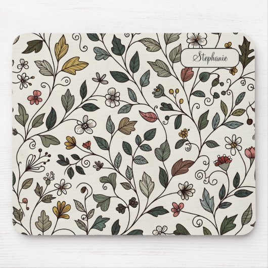 Personalized Whimsical Flower Vine Mousepad (Vorne)