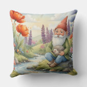 Personalized whimsical gnome flowers pillow kissen (Rückseite)