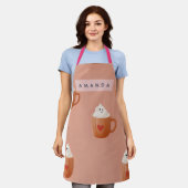 Personalized Whimsical Hot Cocoa Mug Pattern Schürze (Getragen)