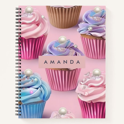 Personalized Whimsical Pastel Cupcake Dreams Notizblock (Vorderseite)