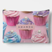 Personalized Whimsical Pastel Cupcake Dreams Zubehörtasche (Vorderseite)