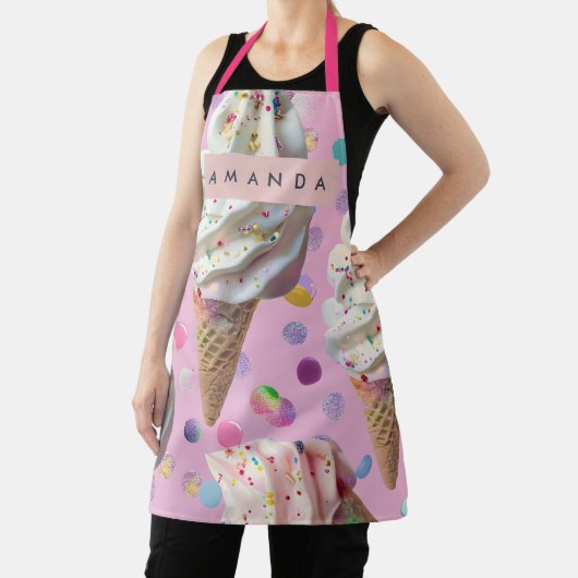 Personalized Whimsical Pastel Ice Cream Dream Schürze (InSitu)