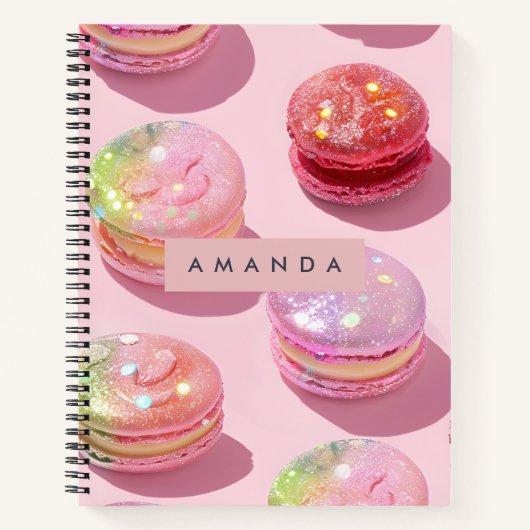 Personalized Whimsical Pastel Macaron Sparkle Notizblock (Vorderseite)