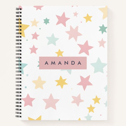 Personalized Whimsical Pastel Star Print  Notizblock (Vorderseite)