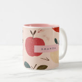 Personalized Whimsical Red Apple Harvest Zweifarbige Tasse (VorderseiteRechts)