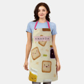 Personalized Whimsical Toast & Jam Pattern Apron Schürze (Getragen)