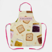 Personalized Whimsical Toast & Jam Pattern Apron Schürze (Vorderseite)