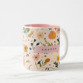 Personalized Whimsical Wildflower Meadow Zweifarbige Tasse (VorderseiteRechts)
