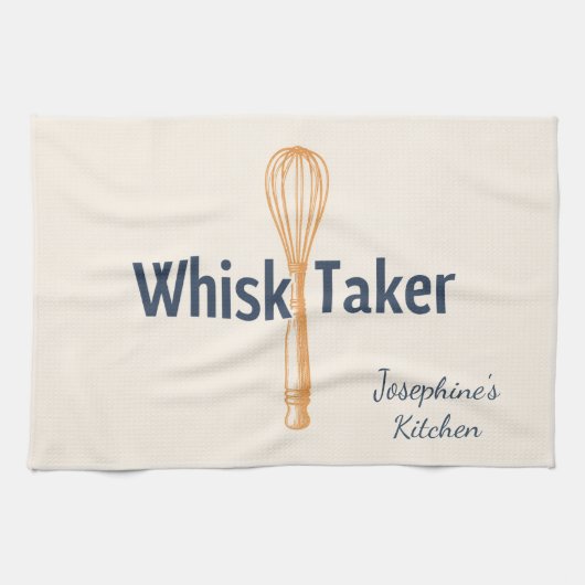 Personalized Whisk Taker Funny Baking Cute Elegant Geschirrtuch (Horizontal)