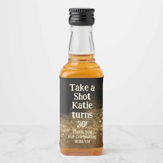 Personalized Whiskey Bottle Label – Birthday Party Alkoholflaschenetikett (Vorderseite)