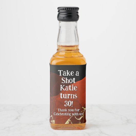 Personalized Whiskey Bottle Label – Birthday Party Alkoholflaschenetikett (Vorderseite)