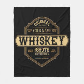 Personalized Whiskey on the Rocks Liquor Label Bar Fleecedecke (Vorderseite)