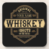 Personalized Whiskey on the Rocks Liquor Label Bar Getränkeuntersetzer (Vorderseite)