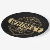 Personalized Whiskey on the Rocks Liquor Label Bar Pappteller (Schrägansicht)