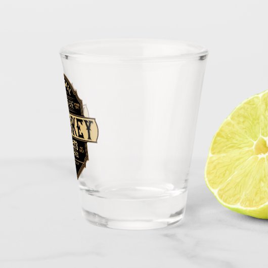 Personalized Whiskey on the Rocks Liquor Label Bar Schnapsglas (Rechts)