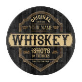 Personalized Whiskey on the Rocks Liquor Label Bar Schneidebrett (Vorderseite)
