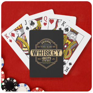Personalized Whiskey on the Rocks Liquor Label Bar Spielkarten