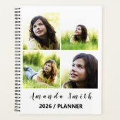 Personalized White 5 Photo Collage Planer (Vorderseite)