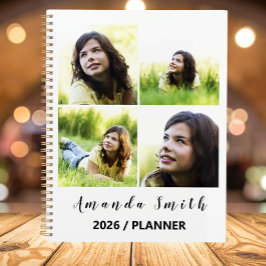 Personalized White 5 Photo Collage Planer