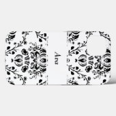 Personalized White and Black Damask Case-Mate iPhone Hülle (Rückseite (Horizontal))