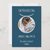 Personalized White and Blue Taurus Zodiac Ankündigung (Vorderseite)