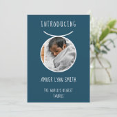 Personalized White and Blue Taurus Zodiac Ankündigung (Stehend Vorderseite)