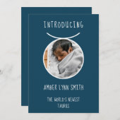 Personalized White and Blue Taurus Zodiac Ankündigung (Vorne/Hinten)