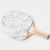 Personalized white and gray marble monogram tischtennis schläger (Seitenansicht)