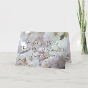 Personalized White Blossom Card Memorial Card Karte