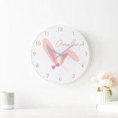 Personalized White Bunny Nursery Wall Clock Pastel Große Wanduhr (Zuhause)
