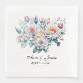 Personalized White Floral  Serviette (Vorderseite)
