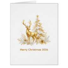 Personalized White & Gold Christmas Reindeer