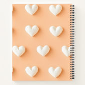 Personalized White Heart Pattern on Peach Notizblock (Rückseite)